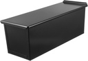 TOPPERFUN 5holes Loaf Pan Non-stick Baking Mold Lid Rectangular Toast Box for Bread and Cake Black Capacity for Oven Use Vent for Easy Release