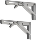 Stainless Folding Shelf Brackets - Heavy Duty Stainless Steel Collapsible Shelf Bracket for Bench Table, Space Saving DIY Bracket, Max Load: 550lb (8 INCH-2PCS)