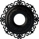 Ekena Millwork CM22ORBLF Orrington Ceiling Medallion, 22" OD x 6 1/4 ID x 1 3/4 P, Jet Black