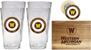 R and R Imports Western Michigan University Officially Licensed Kitchen Pack - Wood Cutting Board, 4 Pint Glasses & Magnetic Bottle Opener