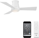 WAC Lighting Hug 3-Blade Aluminum Smart Flush Mount Ceiling Fan in Matte White