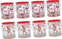 Zerodeko 8pcs Christmas Themed Sealed Candy Packing Canister Tinplate Lid Decorative Jar for and Food Storage for Festive Gifting and Party Use Random Style