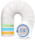 Portable Air Conditioner Hose - AC Hose 5.9" Diameter -118" Long. Universal Flexible Counter- Clockwise Room Airconditioner AC Vent Replacement Tube，Compatible with Delonghi & LG Air Conditioner Parts