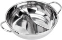 Single-layer Stainless Hot Pot with Handles for Home Cooking, 30cm