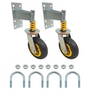 6" Gate Caster Wheels for Metal Swing Tube Gate Farm Wooden Fence Gate, 360 Degree Swivel Spring-Loaded, 600 Lbs Capacity, 2 Pack