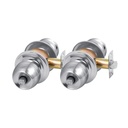 Miibox Privacy Ball Knob Lock, Stainless Steel Door Knob with Key Fit Door Thick 1.38-1.97 inc，2-Pack, Sliver