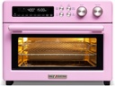 VAL CUCINA Retro Style Infrared Heating Air Fryer Toaster Oven, Extra Large Countertop Convection Oven 10-in-1 Combo, 6-Slice Toast, Enamel Baking Pan Easy Clean with Recipe Book, Classic Pink Color