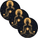3 Pcs Heat Proof Trivet for Crock Pot 15in Heat Resistant Coasters Kitchen Decor alfombrilla de para cocina Muse Moon Godness Boho Gothic