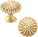 6 Pack Gold Cabinet knobs Kitchen Cabinet Handles with Vintage Cupboard Drawers Hardware Dresser Drawer Handles Kitchen Cabinet Pulls (6, Brushed Gold)
