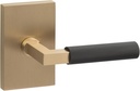 Sure-Loc LV100 Grip-KN Levanto Non-Turning One-Sided Dummy Door Lever with Rectangle Rose - Satin Brass/Flat Black