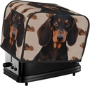 2 Slice Toaster Cover with Pocket Universal Size Toasters Dusts Covers Dachshund Dog Bread Machine Cover & Protection Bread Machine Protector Small Kitchen Appliance Covers