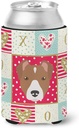 Caroline's Treasures CK5232CC Rat Terrier Love Can or Bottle Hugger, Red Cooler Washable Drink Sleeve Collapsible Beverage Insulated Holder, Can Hugger, Multicolor