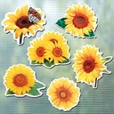 12 Pieces Sunflower Screen Door Magnets Decorative Magnetic Flexible Double Sided Protector Screen Door Hardware Magnets Keep Pets and Your Family Safe Refrigerator Magnets for Screen Sliding Doors