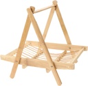 Garneck Meat Drying Rack Bamboo Fruit Basket Handheld Fruit Rack Snack Basket Kitchen Vegetable Storage