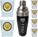 R and R Imports Fort Valley State University Officially Licensed Collegiate Barware Set – 7-Piece Cocktail & Whiskey Glass Gift Pack