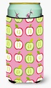 Caroline's Treasures BB5141TBC Apples on Pink Tall Boy Hugger Can Cooler Sleeve Hugger Machine Washable Drink Sleeve Hugger Collapsible Insulator Beverage Insulated Holder
