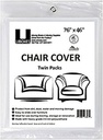 Uboxes (72x46) Chair Covers 2 MIL Heavy Duty Polyethylene to Protect Items from Dust Dirt and Spills, Clear, Set of 2