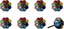 Set of 8, Hand-Painted 1 to 1-1/2 inch Dia. Ceramic Door Knobs, Easy Installation for Doors, Drawers and Cabinets