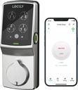 Lockly Secure Plus Bluetooth Smart Door Lock, Keyless Entry with PIN Genie® Digital Keypad, 3D Biometric Fingerprint Sensor Front Door Lock Deadbolt, Voice Control & Auto Lock - Deadbolt Edition