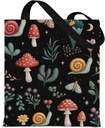 Mushrooms Plant Canvas Tote Bag for Women Aesthetic Mushrooms Cute Reusable Grocery Shoulder Bag for Shopping Travel Daily