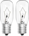 Belleone 2pcs Microwave Bulb WB36X10003-130V 40W Oven Light Bulb Compatible with GE LG Frigidaire Kenmore, Universal Type Stove Incandescent Warm White Light Lamp Replacement E17 Base Socket