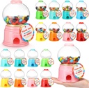 8 Set Candy Theme Party Favors with 5 Inch Mini Candy Dispenser Thank You Cards Plastic Gumball Machines for Birthday Party Supplies Sweet Celebration Decorations