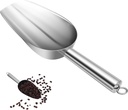 HEALLILY Food Scoop Stainless Steel Ice Scoop Ergonomic Handle for Freezer Use for Ice Flour Beans and More Easy to Clean and Store