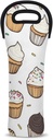 Chocolate Cupcakes Wine Carrier Tote Bag Desserts Print Beer Water Bottle Tote with Carry Handle Carrying Protective Holder Bag for Travel Party Picnic