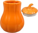 Cabilock Ceramic Pumpkin-shaped Canister with Lid Airtight Spice Container for Tea Leaves Seasoning Food Storage Decorative Kitchen Jar Easy to Clean Sturdy