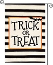 AVOIN colorlife Trick or Treat Garden Flag 12 x 18 Inch Double Sided Outside, Halloween Holiday Yard Outdoor Flag