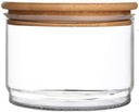 KINGBOO Stackable Glass Jars with Bamboo Lids,Airtight Sealed Storage Containers Canisters for Kitchen holds Food Cookies Coffee 1 Pack