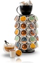 Made Easy Kit Carousel Coffee Pod Organizer - Compatible with Keurig K-Pods K-Cups - Countertop 360 Spin Rack Storage - Lazy Susan Revolving Base Metal (Black Coffee Mug, Large (40 Pods))