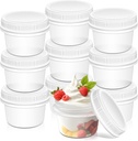 10 Pack 8oz Reusable Small Plastic Containers with Screw Lids, Small Food Storage Freezer Containers, Deli Containers Stackable Food Storage Jars, Sauce Condiment Jars Lunch Box Accessories