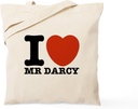 CafePress I Love Darcy Jane Austen Tote Bag Reusable Natural Beige Canvas Shopping Bag