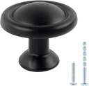 TamBee 30 Pack Matte Black Kitchen Cabinet Knobs, 1-1/4 Inch Round Drawer Pulls Aluminum Drawer Handles Door Hardware for Dresser Cabinets