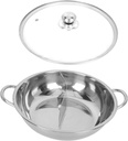 1Set Stainless Steel Double Flavor Hot Pot Dual Sided Cookware for Induction Gas and Electric Stoves Enjoy Two Flavors Simultaneously for Home Cooking