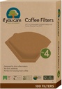 If You Care Unbleached Compostable No. 4 Cone Coffee Filters for Drip Coffee Makers and Brewers, Disposable. 1200 filters (Pack Of 12)