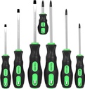 7-Piece Magnetic Screwdrivers Set, 4 Phillips and 3 Flat, Professional Cushion Grip Screwdriver Set