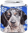 Caroline's Treasures SC9769TBC Blue Tick Coonhound Winter Snowflakes Tall Boy Hugger Can Cooler Sleeve Hugger Machine Washable Drink Sleeve Hugger Collapsible Insulator Beverage Insulated Holder