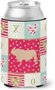 Caroline's Treasures CK5253CC Charolais Cow Love Can or Bottle Hugger, Red Cooler Washable Drink Sleeve Collapsible Beverage Insulated Holder, Can Hugger, Multicolor