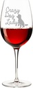 Crazy Dog Lady Poodle Engraved 18-ounce Wine Glass - 2pcs