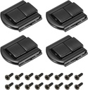 uxcell 4Pcs Toggle Catch Lock, 0.98" x 0.79" (LxW) Zinc Alloy Hasp Lock Latch Clasp for Jewelry Box Wooden Case, Black
