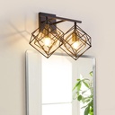 Bathroom Vanity Light with 2 Bulbs Bathroom Light Fixtures Over Mirror with 2 Rotatable Cube Shades Modern Wall Mounted Matte Black