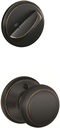 Schlage F59 AND 716 Andover Interior Knob with Deadbolt, Aged Bronze (Interior Half Only)