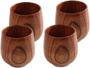 Cabilock Natural Solid Wood Tea Cup Japanese Teacup Hot Drink Cup for Tearoom Supplies
