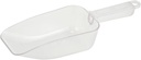 White Utility Plastic Scoop – Multi-Purpose Kitchen Food Scoop for Ice Dry Ingredients Baking Cooking Storage Serving (Clear, 20oz PC Scoop)