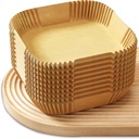 200pcs 8 Inch Disposable Air Fryer Square Parchment Paper Ideal for 5-6L Air Fryers Food Grade Oilproof Nonstick Air Fryer Accessories Easy Clean Cooking