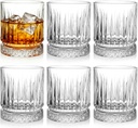 ZEAYEA Set of 6 Whiskey Glasses, 12 oz Old Fashioned Glasses Bar Tumblers, Thick Weighted Bottom Rocks Glasses, Clear Bourbon Glass Lowball Glass for Drinking Scotch, Cocktail, Rum