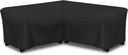 Arcedo Outdoor Sectional Sofa Cover, 85" X 85" V-Shaped 5-Seater Waterproof Patio Furniture Cover, Outdoor Couch Cover, All Weather Protection Patio Sofa Cover, Black