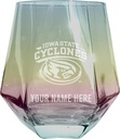 R and R Imports Iowa State Cyclones Customizable Stemless Diamond Wine Glass Engraved 10 oz Iridescent Officially Licensed Collegiate Product Single Unit